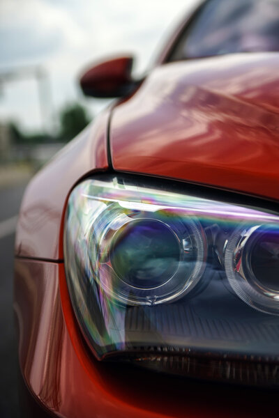 Red sport car details