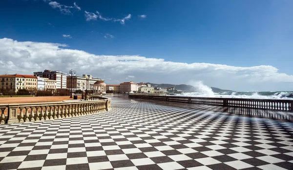 Checkered floor in city square — Stock Image Checkered floor in city square Stock Picture