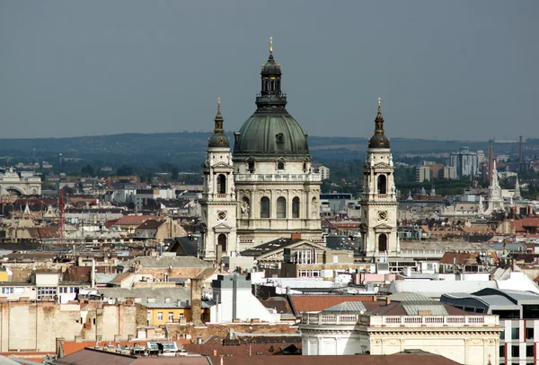 Budapest center birdfly view on sunset. — Stock Photo, Image