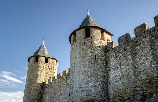 Fortaleza de Carcassone al atardecer . — Foto de Stock