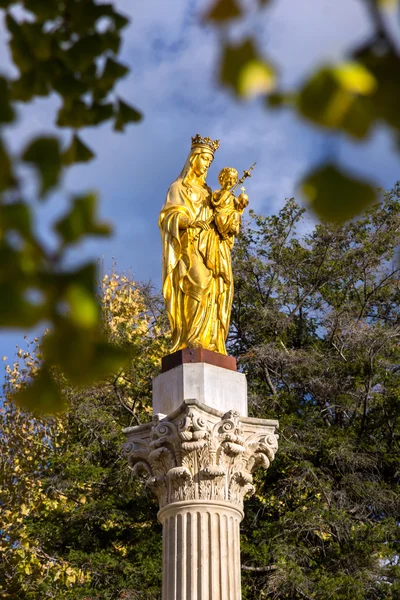St.Mary statue in cathedral garden. — Stock Photo, Image