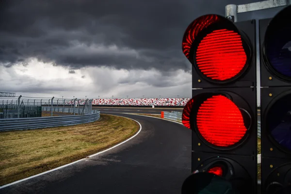 Semáforo na pista de corrida — Fotografia de Stock