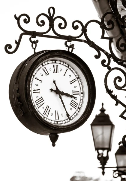 Estilo vintage vista relógio de rua — Fotografia de Stock