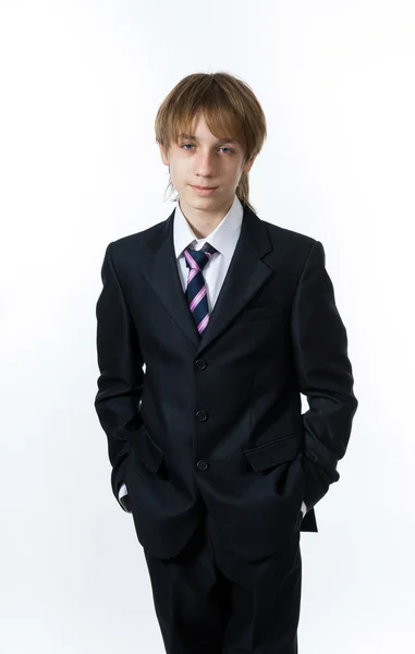 Office style showing by young boy — Stock Photo, Image