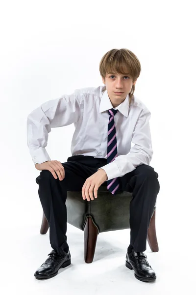 Office style showing by young boy — Stock Photo, Image
