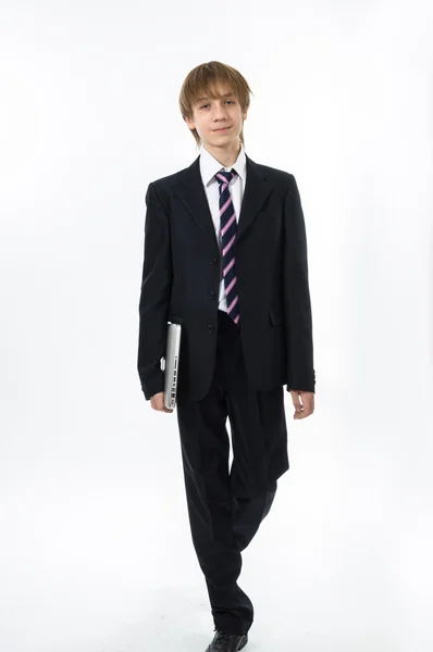 Office style showing by young boy — Stock Photo, Image