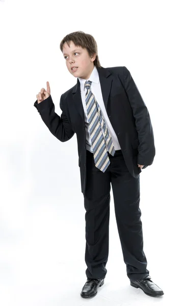 Teenage boy speaking with someone — Stock Photo, Image