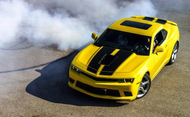 Luxury yellow sport car clipart