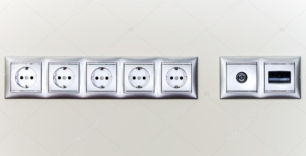 Electric sockets in line