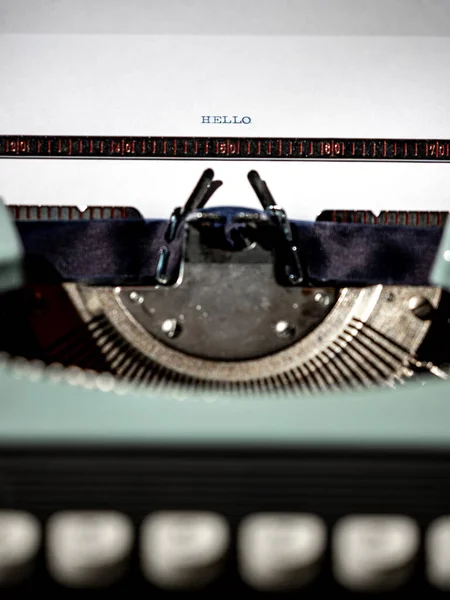 Vintage Typewriter Writer Author Tool Inspiration Creativity Black Background Close — стоковое фото