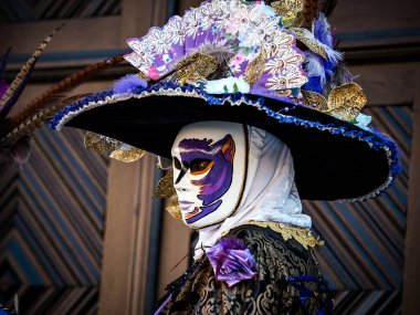 Editör, 5 Mart 2022: Rosheim, Fransa: Venedik Karnavalı - Sokakta yürürken çekilen en güzel maskeler