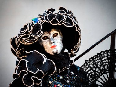 Editorial, 5th March 2022: Rosheim, France: Venetian Carnival - most beautiful masks photographed while walking in the street