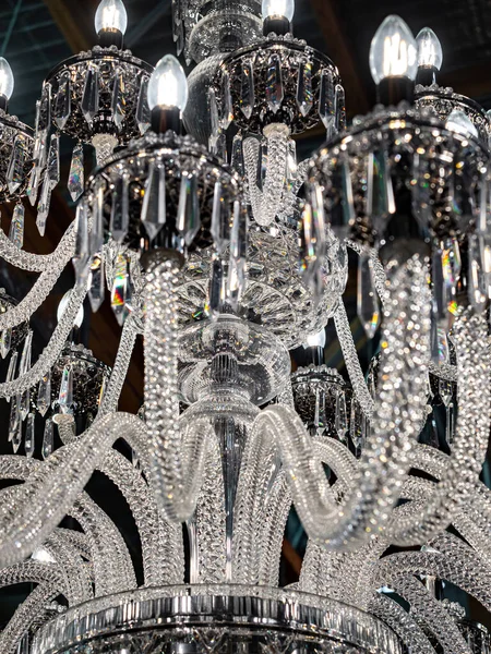 Gorgeous Grandiose Huge Chandelier Made Crystal France Alsace — Stock Photo, Image