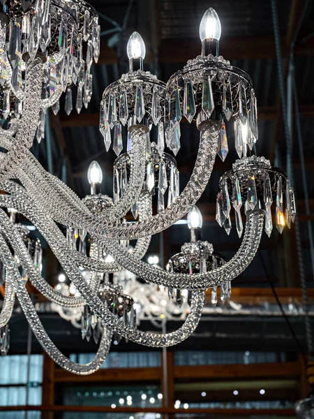 Gorgeous Grandiose Huge Chandelier Made Crystal France Alsace — Stock Photo, Image