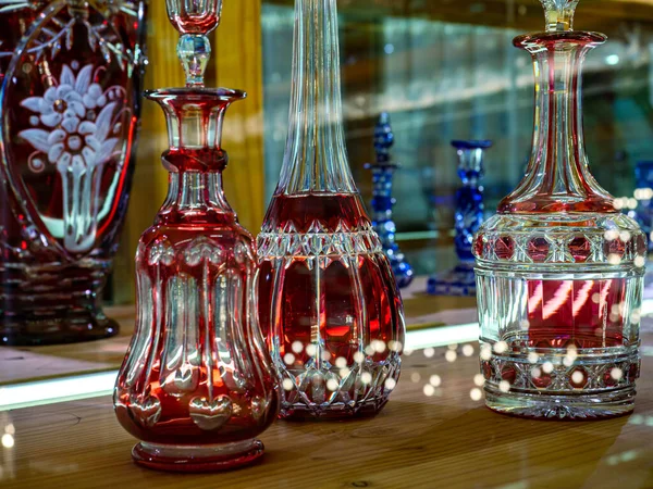 Atemberaubend Schöne Kristallprodukte Vasen Weingläser Und Dekorgläser Elsass Frankreich — Stockfoto