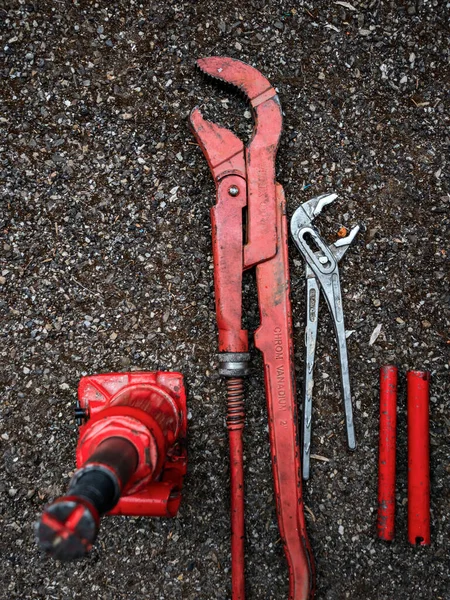 Wrenches Jack Tool Changing Car Wheels Garage — Stockfoto