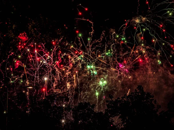 Fireworks Honor Bastille Day July Strasbourg France — 图库照片