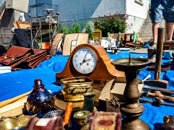 Increíbles Cosas Viejas Mercadillo Pequeño Pueblo Alsacia — Foto de Stock