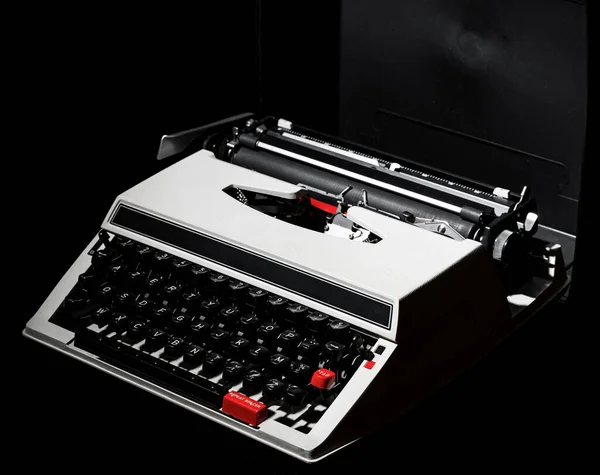 Alte Oldtimer Schreibmaschine Zwei Farben Rot Und Schwarz Stilvolles Seltenes — Stockfoto