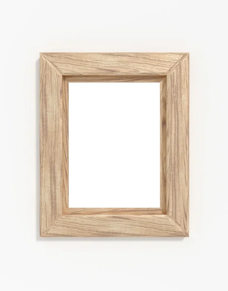 Quadro de madeira na parede branca — Fotografia de Stock