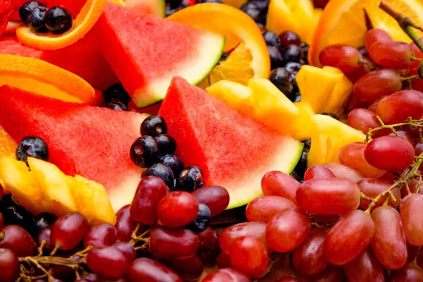 Konsep Buah Buahan Segar Campuran Buah Buahan Sehat Terdiri Dari — Stok Foto