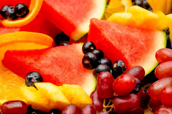 Koncepcja Świeżych Owoców Zdrowa Mieszanka Różnych Owoców Składa Się Owoców — Zdjęcie stockowe