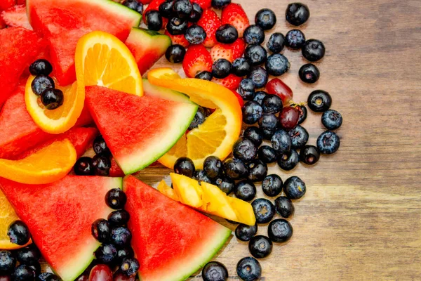 Konsep Buah Buahan Segar Campuran Buah Buahan Sehat Terdiri Dari — Stok Foto