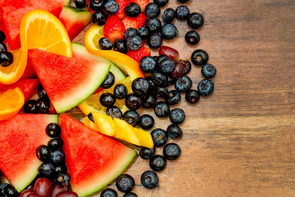 Konsep Buah Buahan Segar Campuran Buah Buahan Sehat Terdiri Dari — Stok Foto