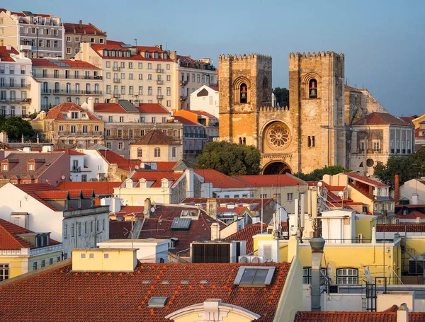 Vista Panorámica Del Casco Antiguo Lisboa Portugal — Foto de Stock