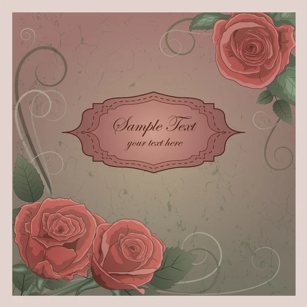 Fond vectoriel romantique avec des roses — Image vectorielle