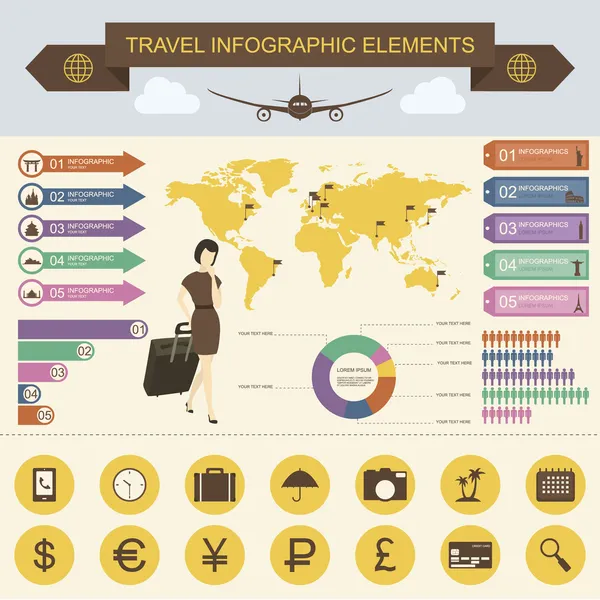 Elementi infografici di viaggio Grafiche Vettoriali