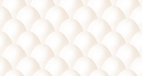 Vektorový bezešvý vzor s 3D realistickými bílými vajíčky v lastuře. Opakovaný vzorek vajíčka. Kuřecí vejce — Stockový vektor