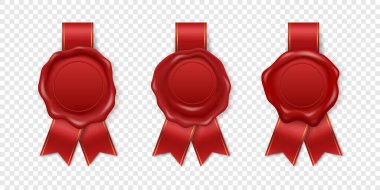 Vektör 3d Gerçekçi Vintage Red Stamp, Wax Seal Seal tecrit edildi. Balmumu, Pul, Kalite Sertifikası, Belge, Mektup, Zarf. İz, Wax Insignia, Tag. Garanti, Gizli İşaret, Etiket