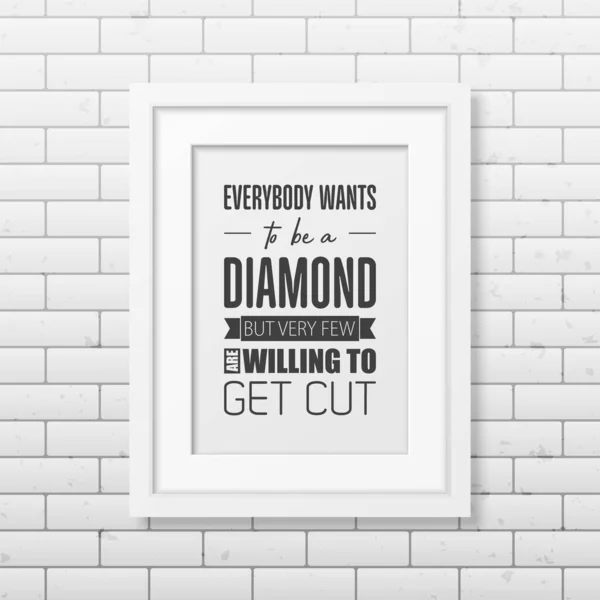 Vector Vintage Typographic Quote Simple Modern White Wooden Frame Brick — 스톡 벡터