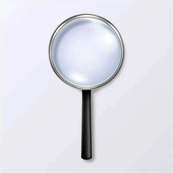 Vector Realistic Magnifying Glass Lupa Ícone Closeup Isolado Modelo Design — Vetor de Stock