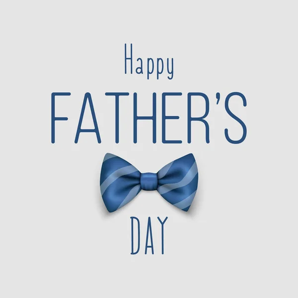 Fathers Day, June 19th. Vector Background. Banner with Blue Striped Realistic Bow Tie, Lettering, Typography. Silk Glossy Bowtie, Tie Gentleman. Fathers Day Holiday Concept.