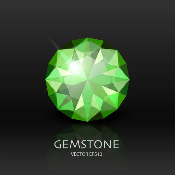 Διάνυσμα Banner Ρεαλιστική Πράσινη Διαφανής Gemstone Diamond Crystal Emerald Rhinestone — Διανυσματικό Αρχείο