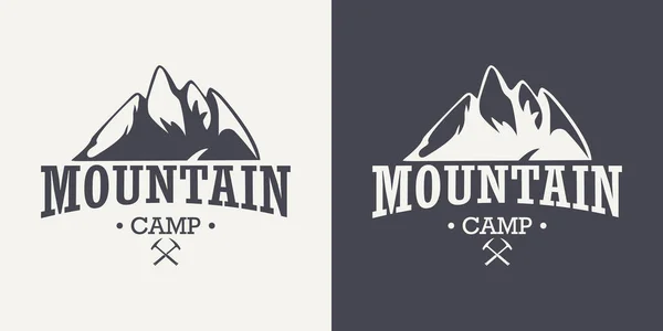 Ventage Labels Hand Drawn Mountains 약자이다 2022 Ski Resort Hiking — 스톡 벡터