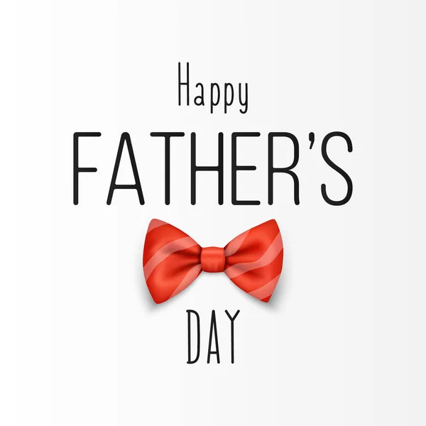 Fathers Day, June 19th. Vector Background. Banner with Red Realistic Striped Bow Tie, Lettering, Typography. Silk Glossy Bowtie, Tie Gentleman. Fathers Day Holiday Concept.