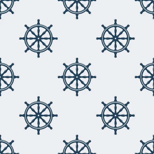 Elle Çizilmiş Gemi Dümenli Kusursuz Desen Tekstil Kumaş Giysi Duvar — Stok Vektör