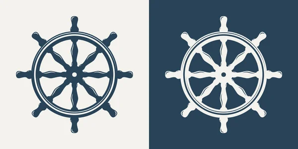 Vector Hand Drawed Ships Helm Icon Set Isolated Σχεδιασμός Πρότυπο — Διανυσματικό Αρχείο