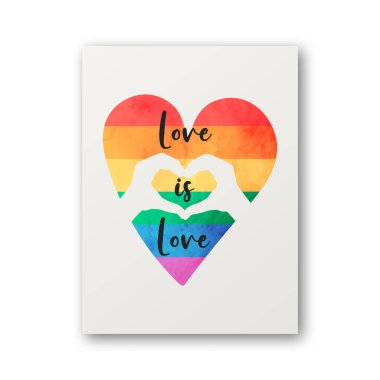 Aşk aşktır. Tişört için Vektör Tasarımı, Plackard Yazdırma, Gurur Ayı Kutlama Konsepti. Typography Qute, Watercolor Heart, Lgbt Rainbow, Transgender Flag. LGBT, Geyler, Lezbiyenler, İnsan Hakları için Savaşın.