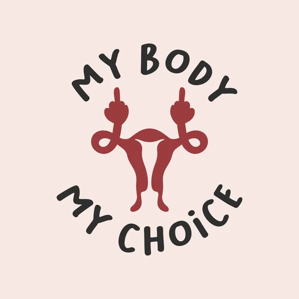 Body Choice Sign Womens Rights Poster Set Demanding Continued Access — Stock Vector