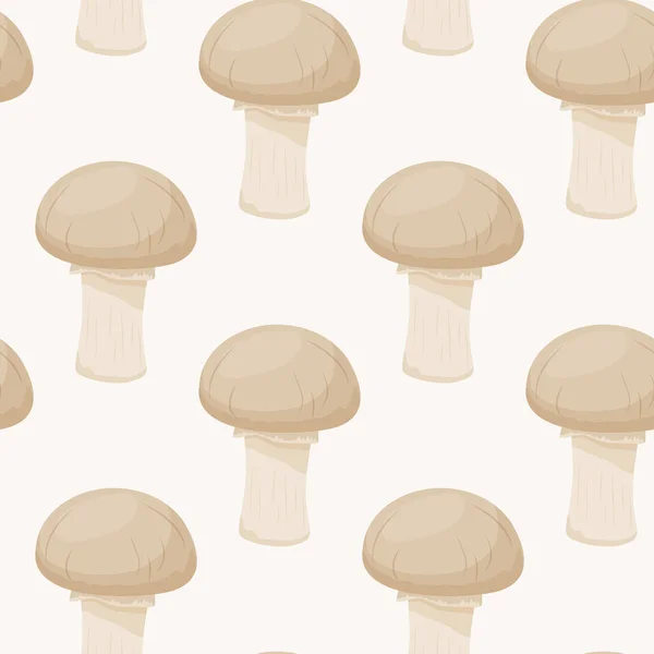 Vector Seamless Pattern Champignon Mushroom White Текстура Шолома Ручний Начерк — стоковий вектор