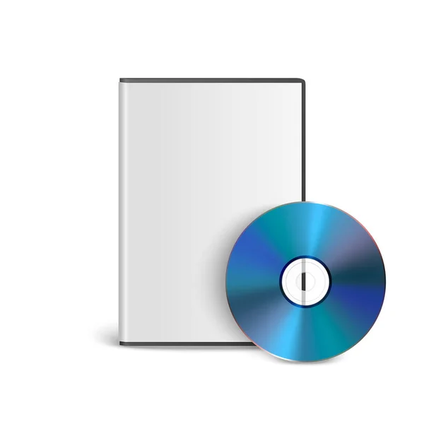 Vector Realistic Blue Dvd Case Isolated White Box Шаблон Дизайна — стоковый вектор