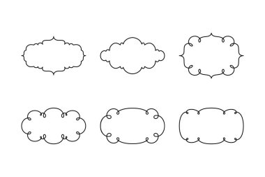 Vektör Dekoratif Doğrusal Çerçeve Ayarları. Vintage Frame Design Elements, Filigree, Dekoratif Sınırlar, Sayfa Dekorasyonları, Beyaz Ayırıcılar.