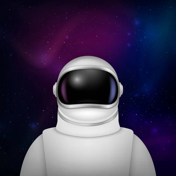 Vektör Gerçekçi Uzay Adamı Astronot Uzay Giysisi Uzay Arkaplanındaki Astronot — Stok Vektör
