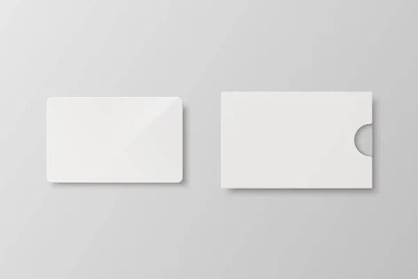 Vector Realistische Witte Kamer Plastic Keycard Credit Card Template Paper — Stockvector