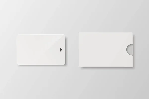 Vector Realistische Witte Kamer Plastic Hotel Appartement Keycard Template Paper — Stockvector