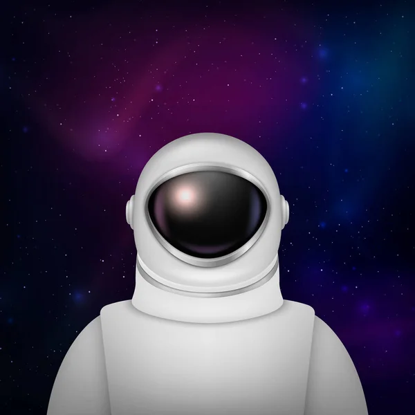 Vector Realistic Spaceman Astronaut Spacesuit Astronaut Helmet Space Background Cosmonaut — Stockvector